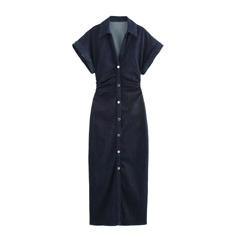 Slim Fit Denim Midi Dress