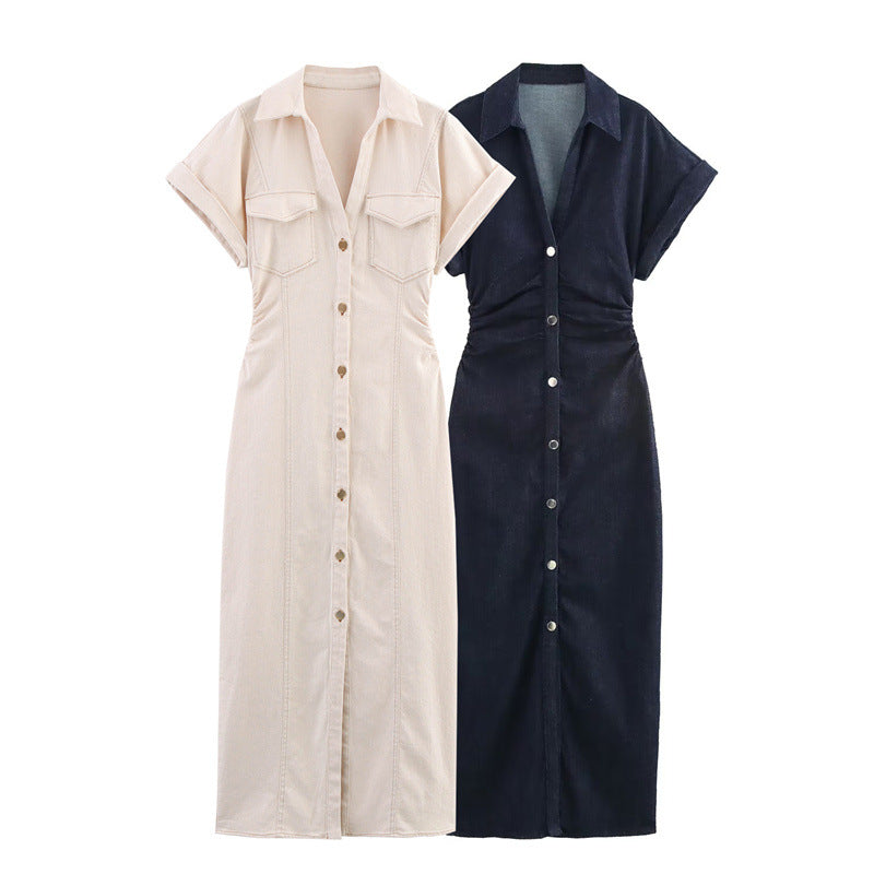 Slim Fit Denim Midi Dress