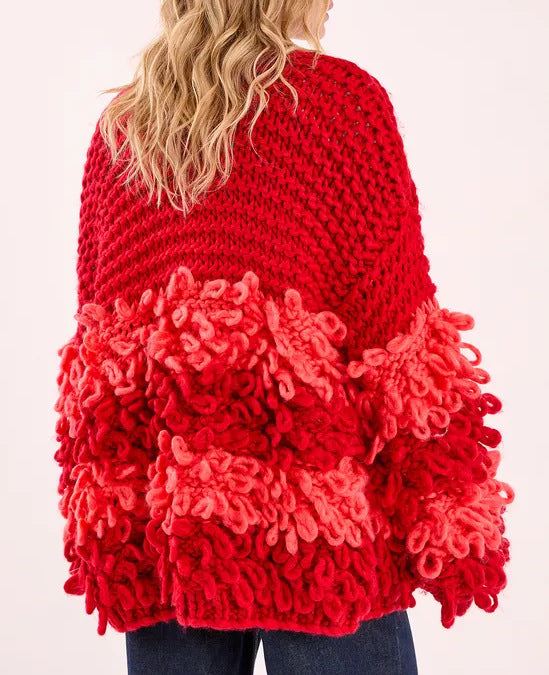 Contrast Knit Loose Sweater