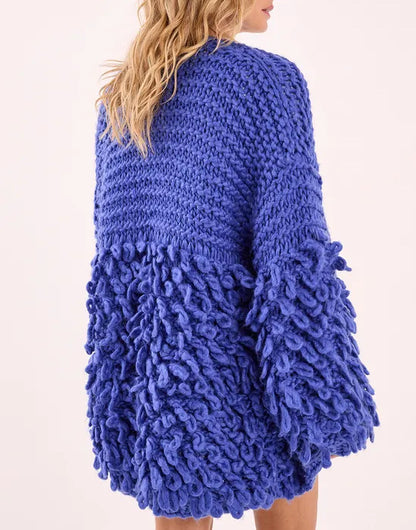 Contrast Knit Loose Sweater