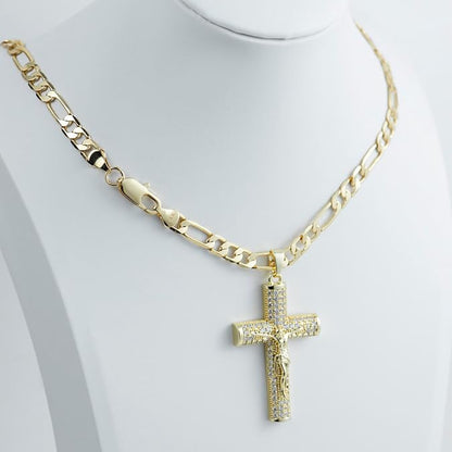 Golden Figaro Chain Cross