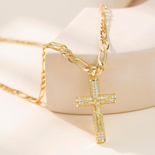 Golden Figaro Chain Cross