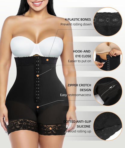 Tummy Control Shapewear with Zipper Crotch
