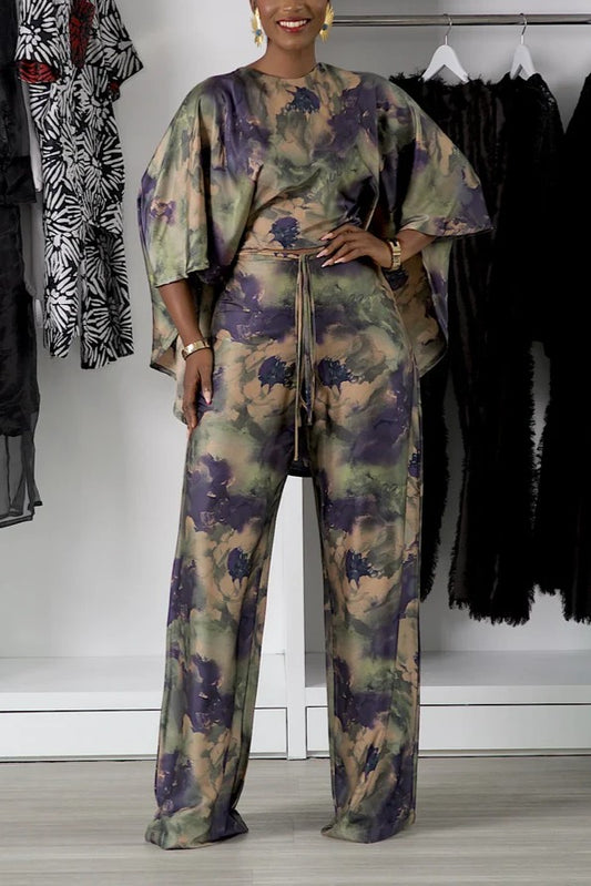 Dark Melange Silk Trouser Set