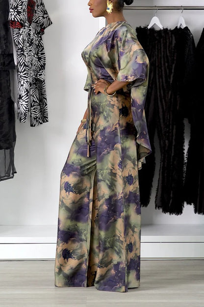 Dark Melange Silk Trouser Set