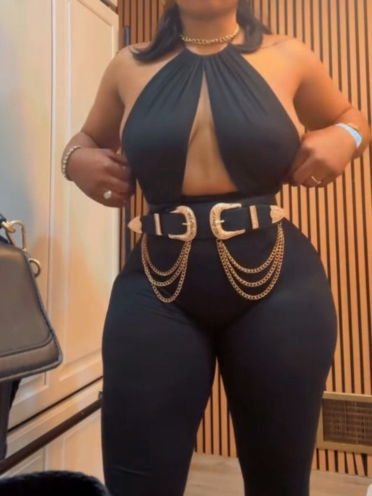 Straps Cutout Body Stocking Jumpsuit