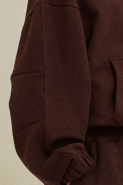 Espresso Loose Hooded Sportswear Set