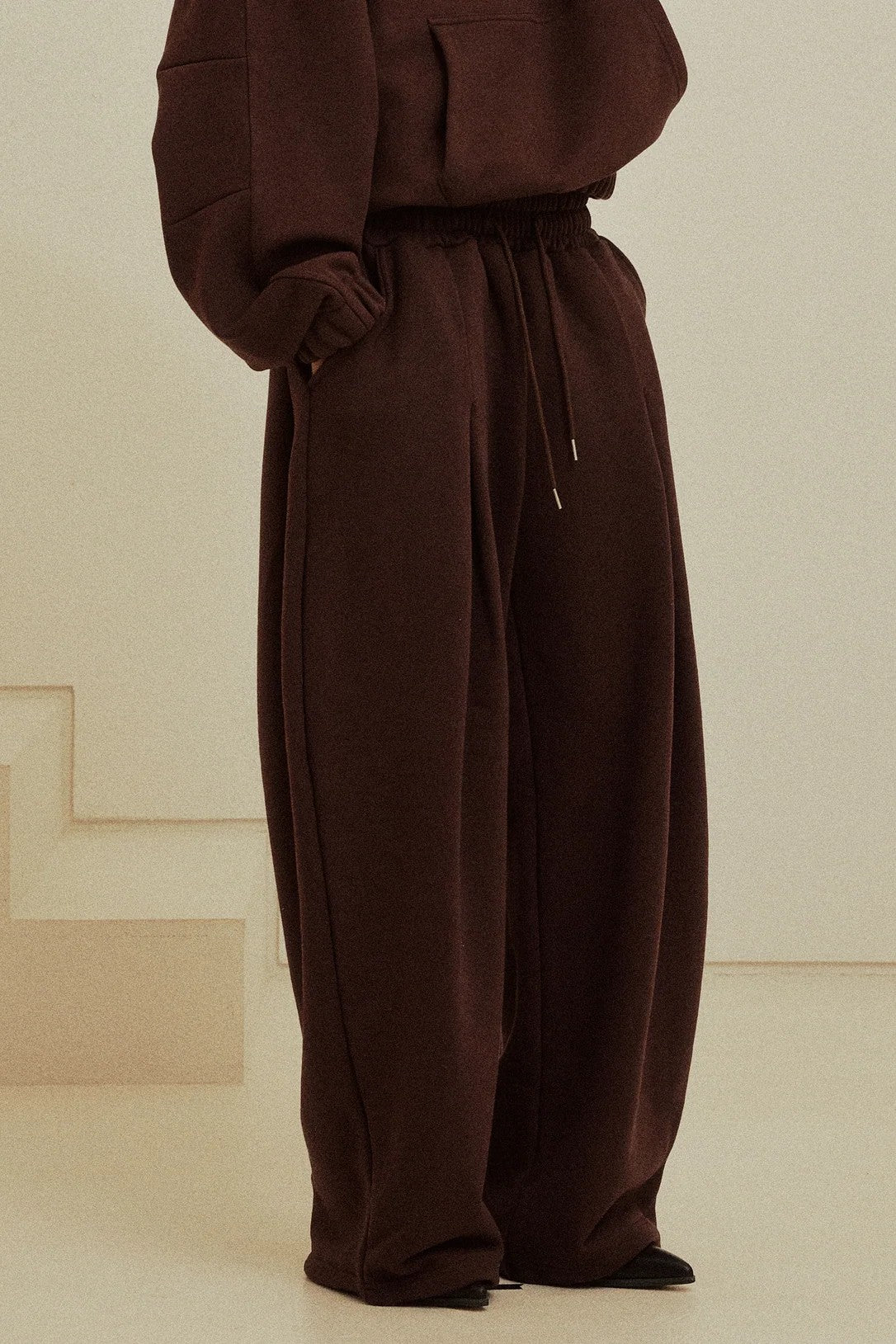 Espresso Loose Hooded Sportswear Set