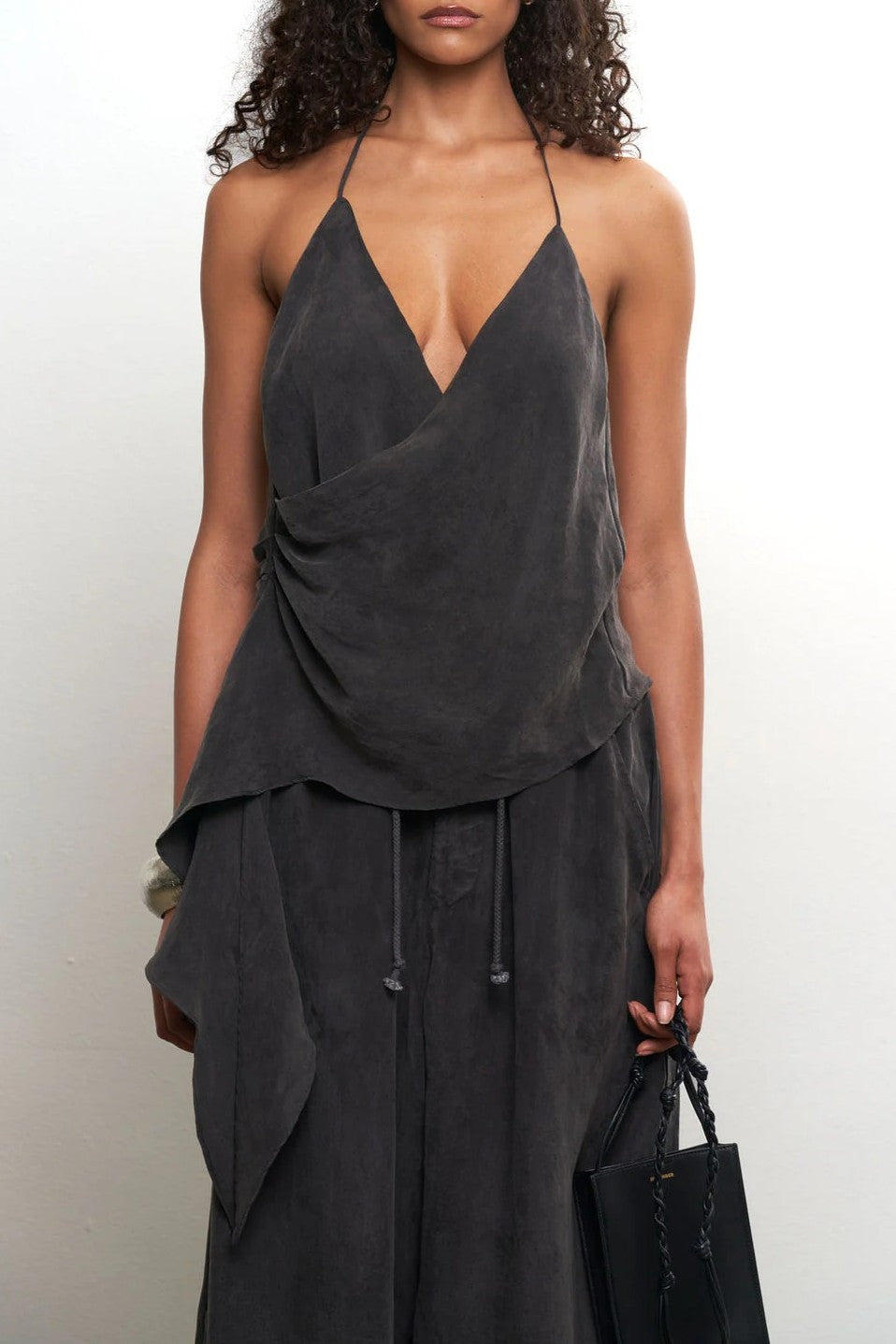 Cupro Draped Set -Top & Wide Leg Pant