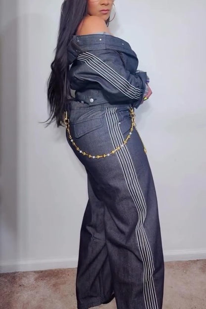 Premium Essentials Denim Jacket And Pants Set