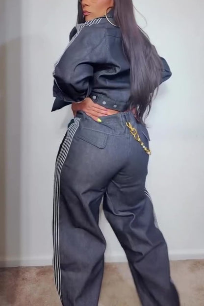 Premium Essentials Denim Jacket And Pants Set