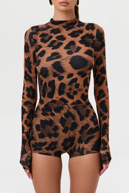 Naked Print Mock Neck Top