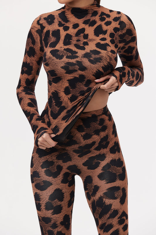 Naked Print Mock Neck Top