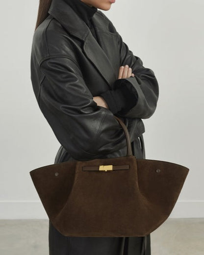 The midi mocha suede mocha smooth bag