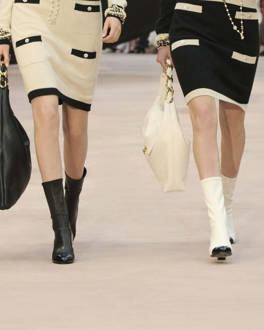 Leather Sock-Length Tight Boots