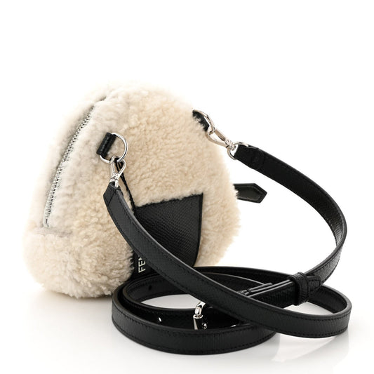 Plush sheepskin crossbody bag