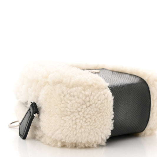 Plush sheepskin crossbody bag