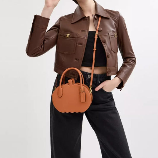 ?Halloween Limited Edition —Pumpkin Bag In Leather