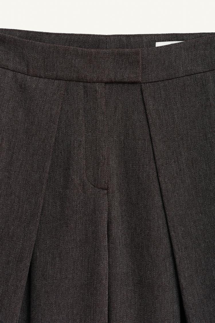 Wool-blend Loose-fitting Pleated Trousers