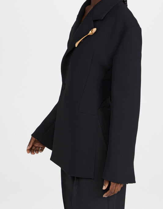 Scoop Embellished Backless Blazer