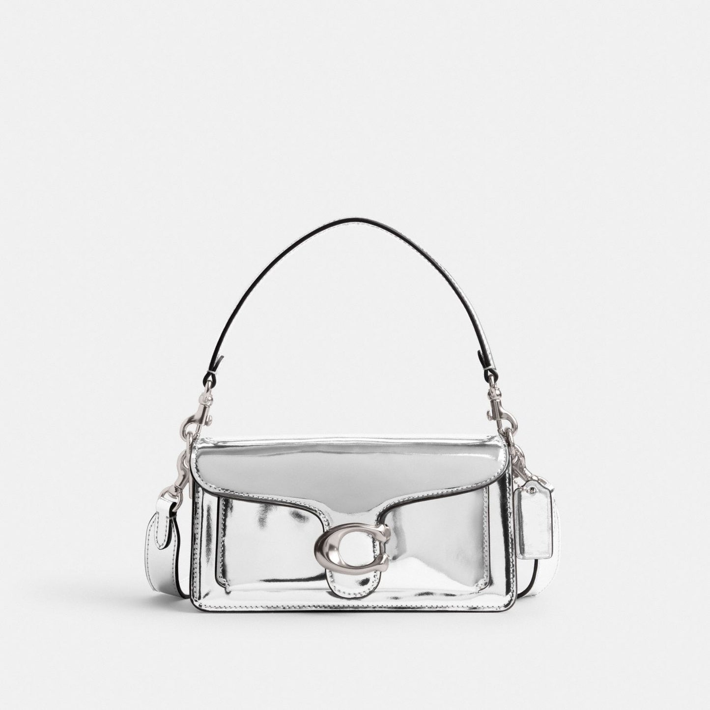 Silver Rigid Accordion Shoulder Bag