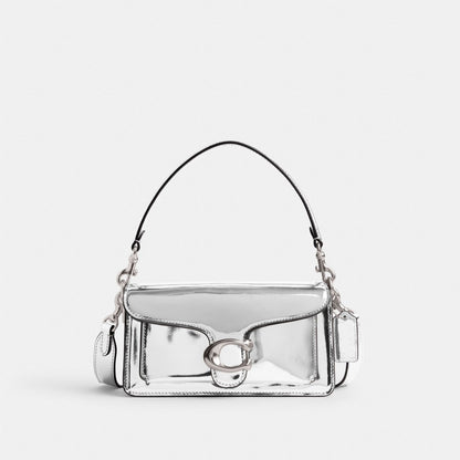Silver Rigid Accordion Shoulder Bag