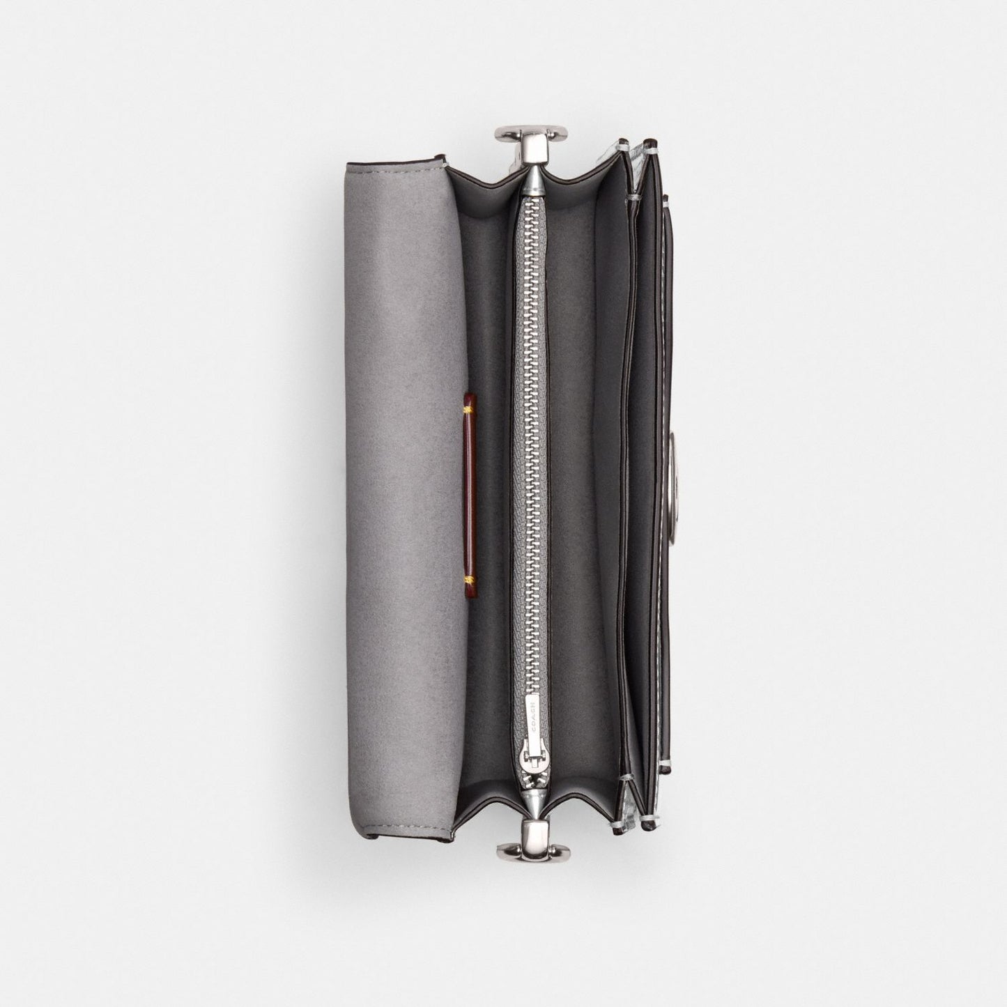 Silver Rigid Accordion Shoulder Bag