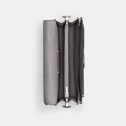 Silver Rigid Accordion Shoulder Bag