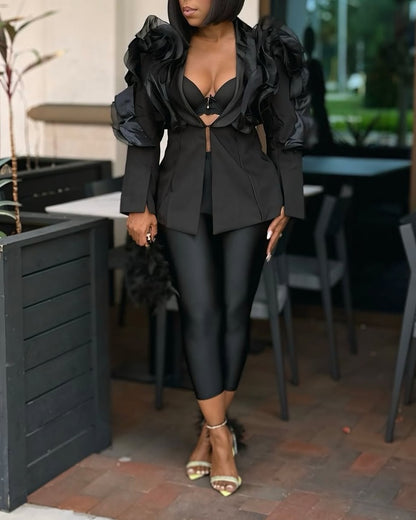 Chic Ruffle Blazer
