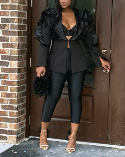 Chic Ruffle Blazer
