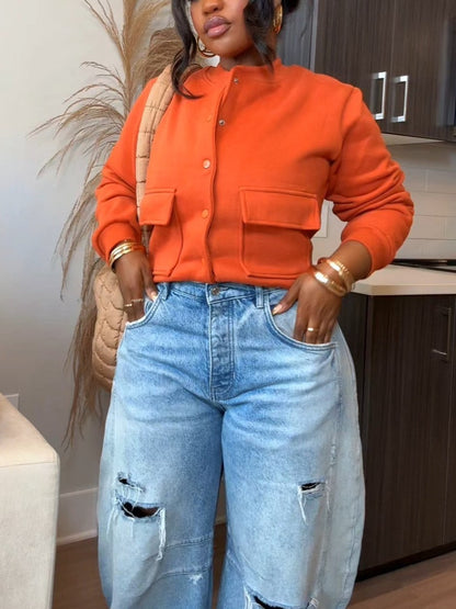 Women Cropped Bomber Jacket