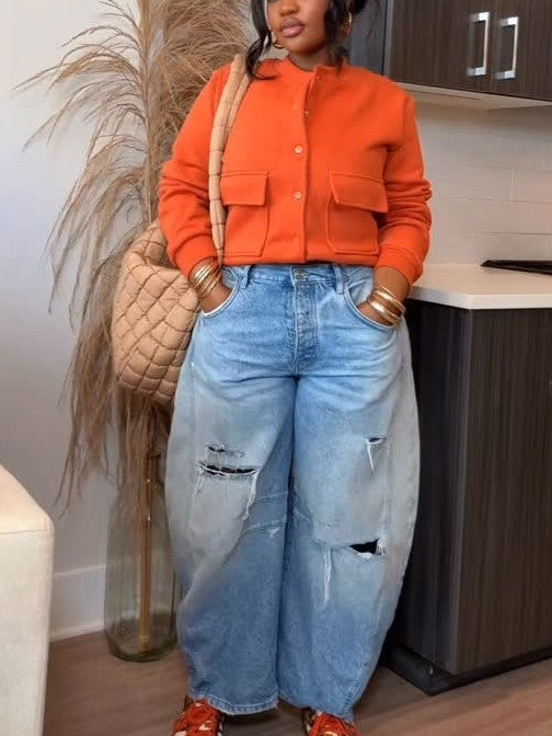Women Cropped Bomber Jacket