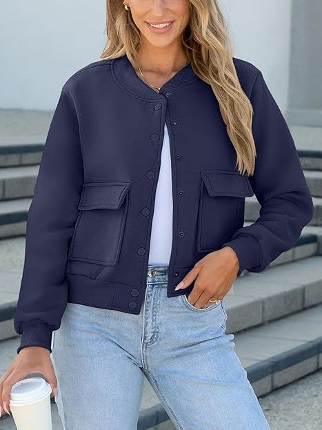 Women Cropped Bomber Jacket