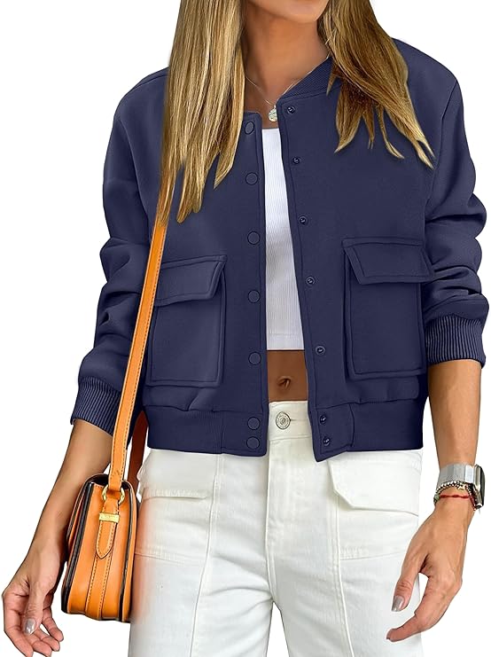 Women Cropped Bomber Jacket