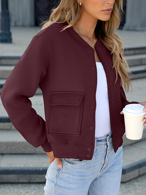 Women Cropped Bomber Jacket