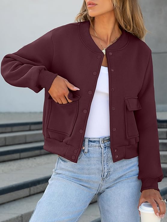 Women Cropped Bomber Jacket