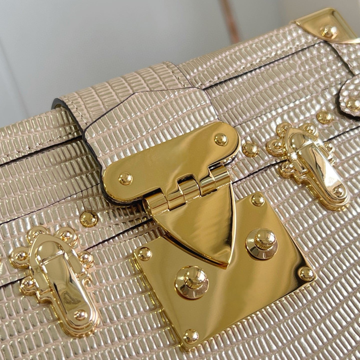 Embossed Calfskin Mini Box-shaped Crossbody Bag