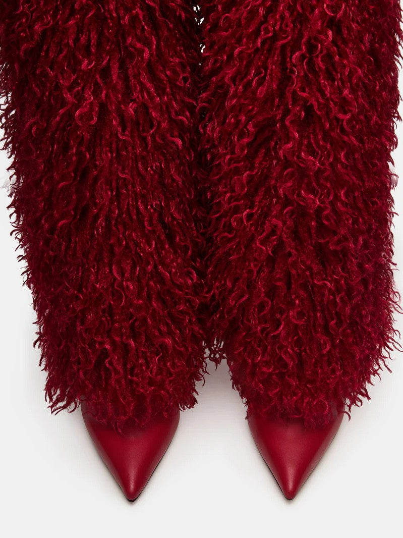 Faux Fur High-heeled Over-the-knee Boots