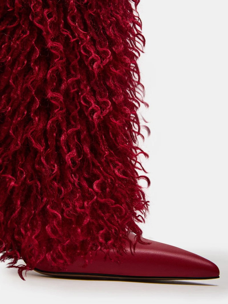Faux Fur High-heeled Over-the-knee Boots