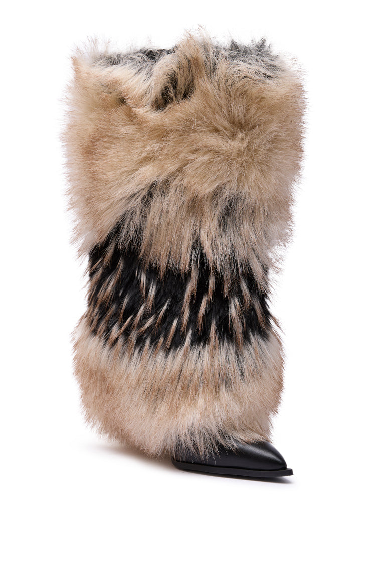 Multi Faux Fur Stiletto Boots