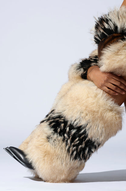 Multi Faux Fur Stiletto Boots
