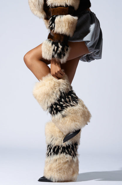Multi Faux Fur Stiletto Boots