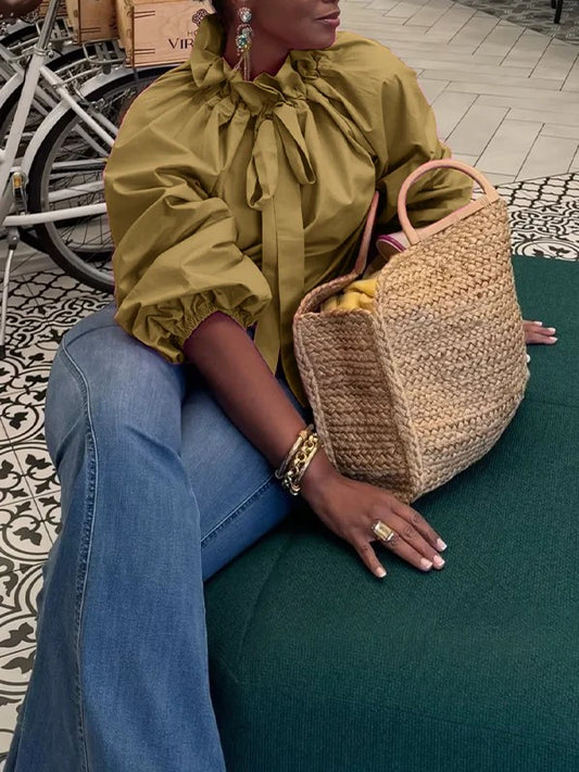 Drawstring Frilled Top