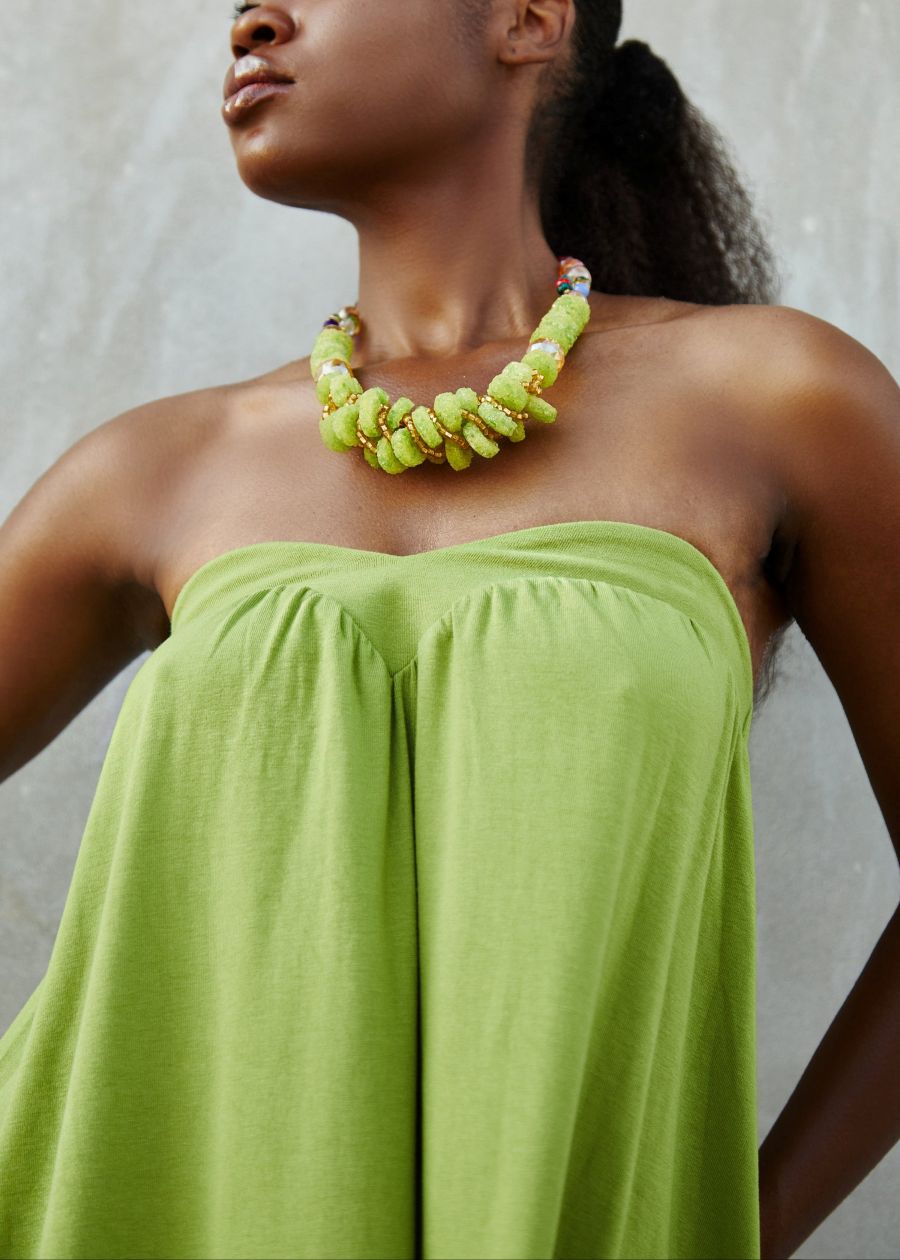 Olive Green Soft Two-piece Nightgown