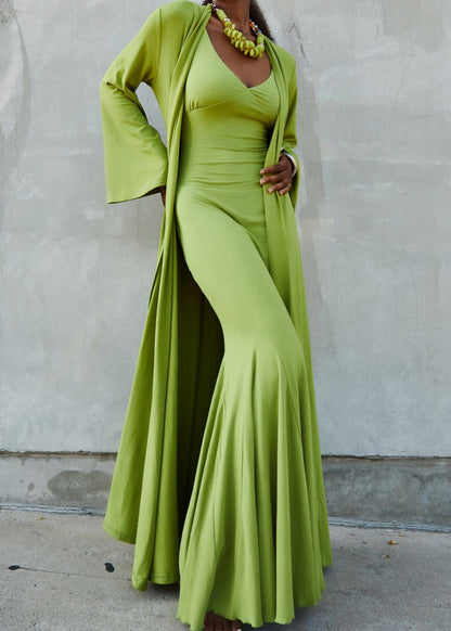 Olive Green Soft Two-piece Nightgown