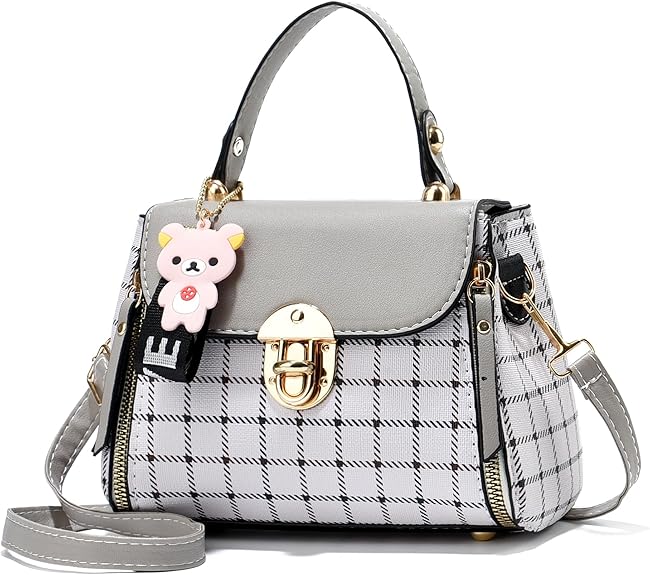 Plaid Pattern Satchel Crossbody Handbags