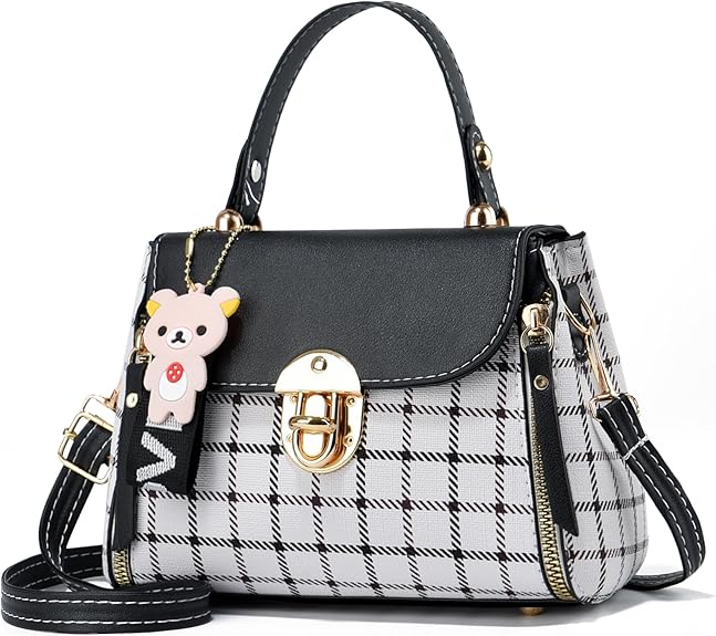 Plaid Pattern Satchel Crossbody Handbags