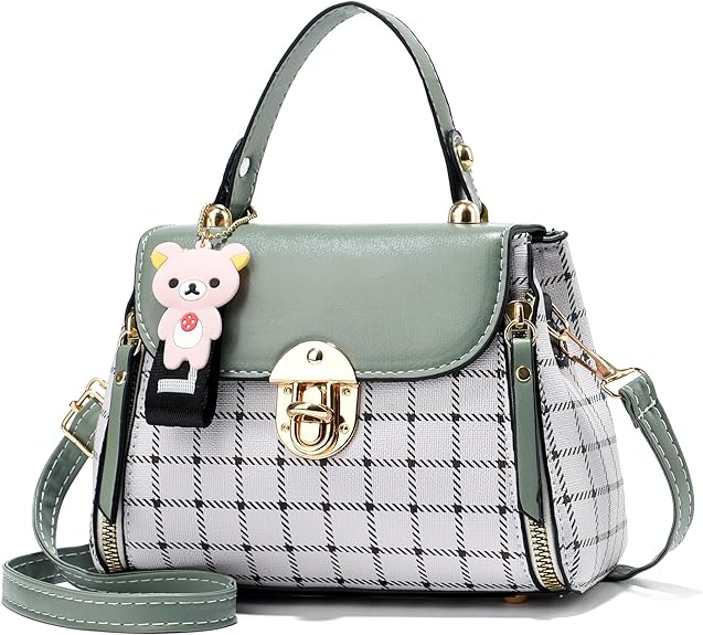 Plaid Pattern Satchel Crossbody Handbags