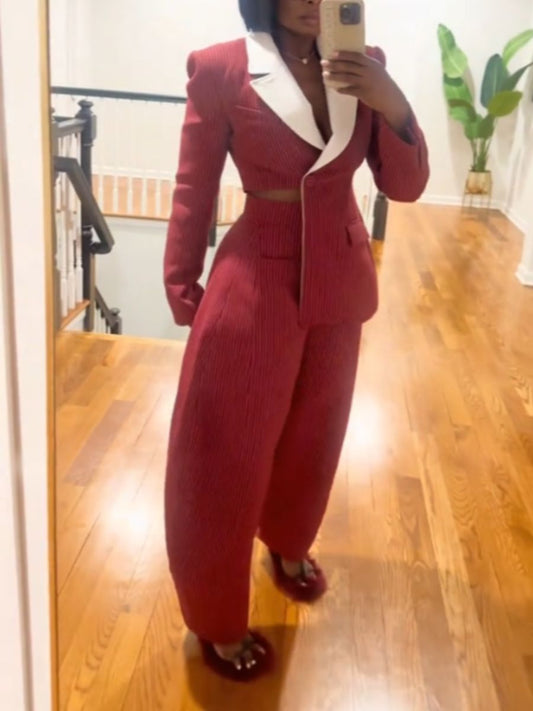 Pinstripe Poise - Women’s Suit Set