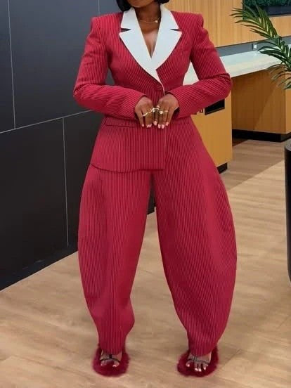 Pinstripe Poise - Women’s Suit Set